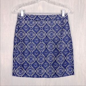 🌟 NWOT J. Crew jacquard mini skirt 00 blue